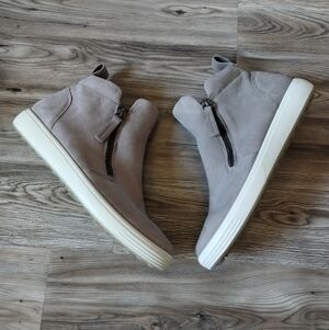 Ecco Women Soft 7 Side Zip Bootie Sneaker Gray Size 37 US 6 - 6.5